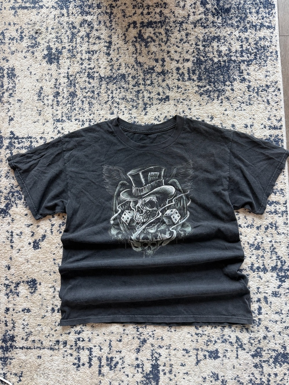 Gildan Black Short-Sleeve Skull & Top Hat Graphic Tee